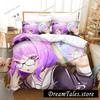 Комплект постельного белья Nekomata Okayu для мальчиков и девочек, размер Twin, Queen, пододеяльник, наволочка, детская, взрослая, модная, домашний текстиль, настраиваемый741