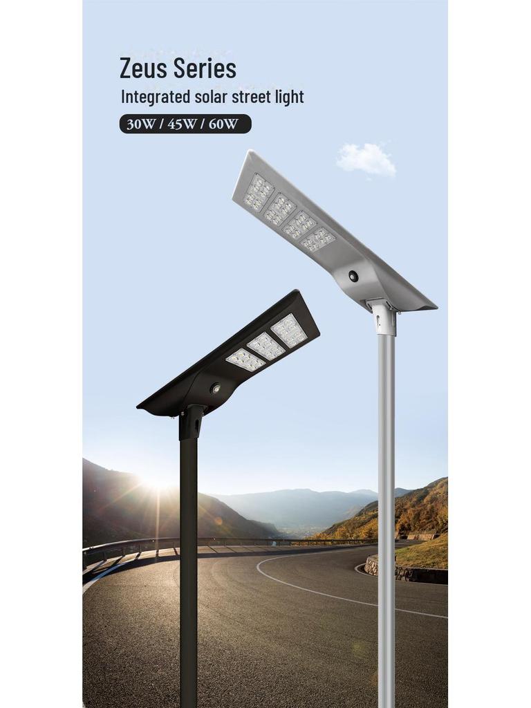 45W Outdoor Solar LED Street Light - 365-Day Automatic Operation
