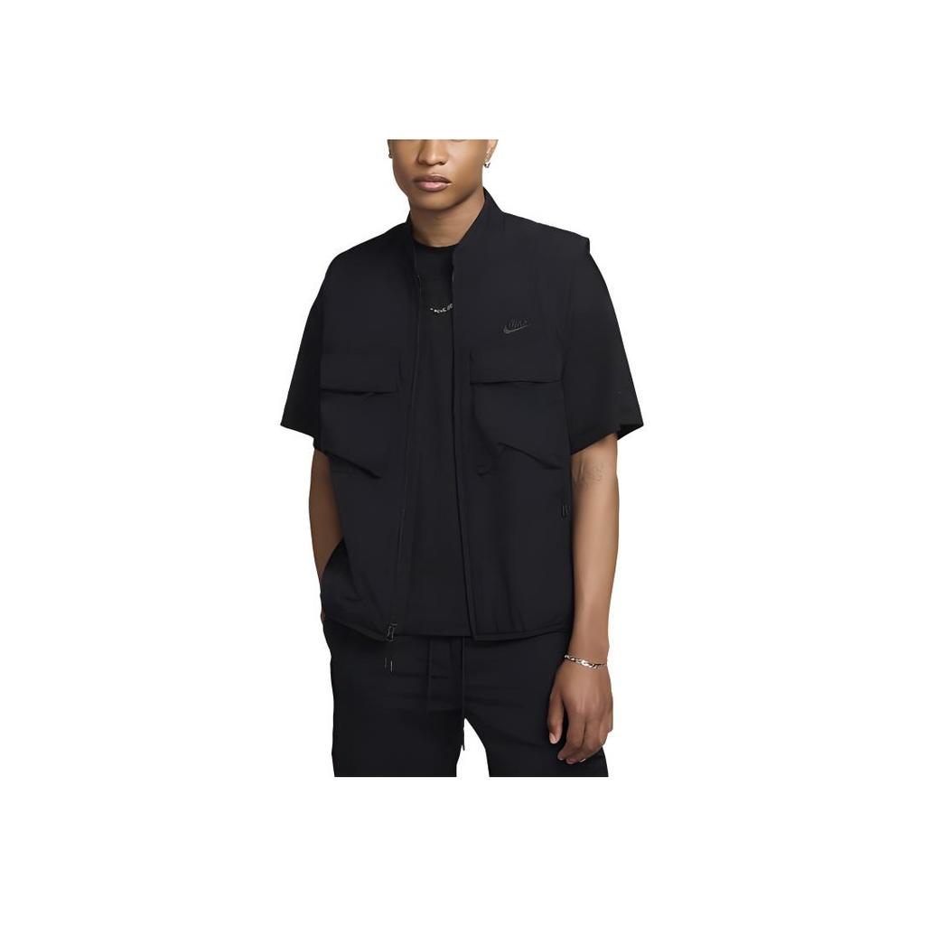 Nike Технологичный жилет без рукавов свободного кроя с воротником-стойкой и молнией Мужские жилеты Черный FZ0748-010