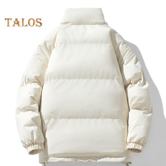 Зимнее хлопковое пальто с воротником-стойкой, длинным рукавом, застежкой-молнией, пуховая куртка с карманами, однотонная, свободный крой, утепленная теплая верхняя одежда