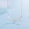 Simple Mori-Style Rhinestone Antler Necklace for Women - Korean Trend Clavicle Christmas Gift