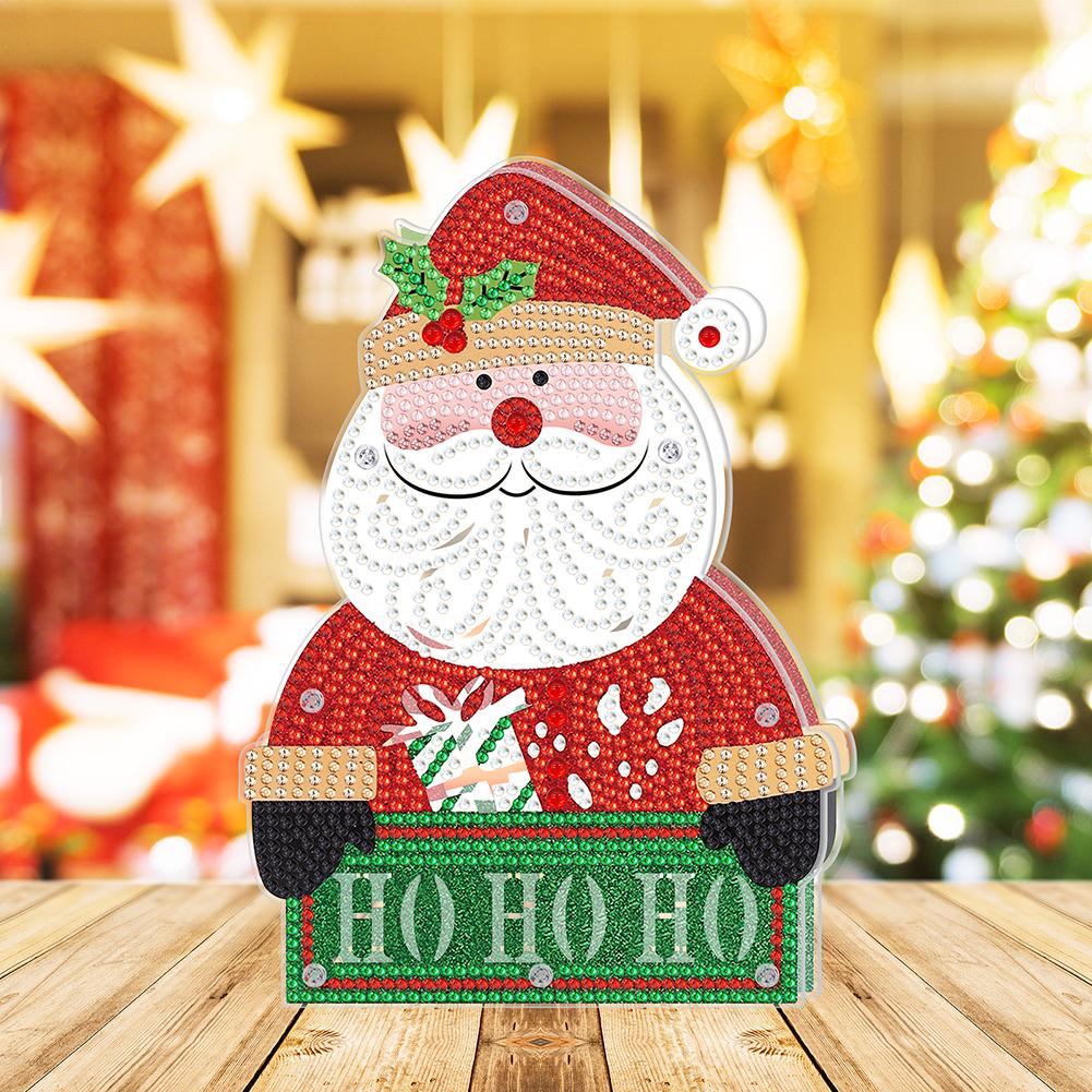 DIY Алмазная картина Светодиодная лампа Рождественская елка Снеговик Двухсторонняя дрель Ночной светильник Искусство Ремесла Лампа Фестиваль Рождество Домашний Декор