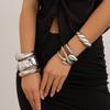 Exaggerated Large Water Droplet Metal Smooth Mirror Open Bracelet Ins Cold Wind Jewelry