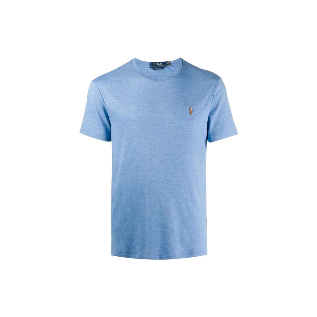 Polo Ralph Lauren SS22 Logo Embroidered Crew Neck Short Sleeve T-Shirt Men T-Shirts Blue 710740727-024