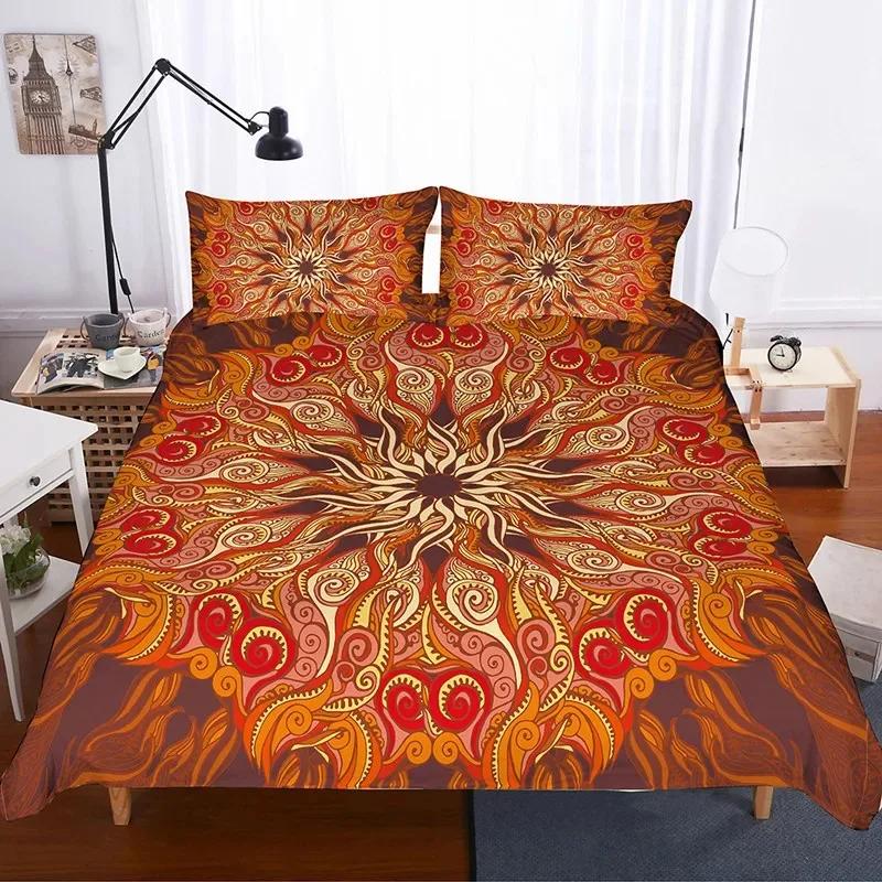 Luxury Boho Mandala Duvet Cover Set Bohemian Bedding Sets Mandala Print Comforter Cover King Size Double Bed Set Quilt Cover