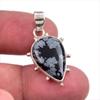 Натуральный снежный обсидиан 925 проба стерлинговое серебро ювелирная подвеска 1,25" K1Z10