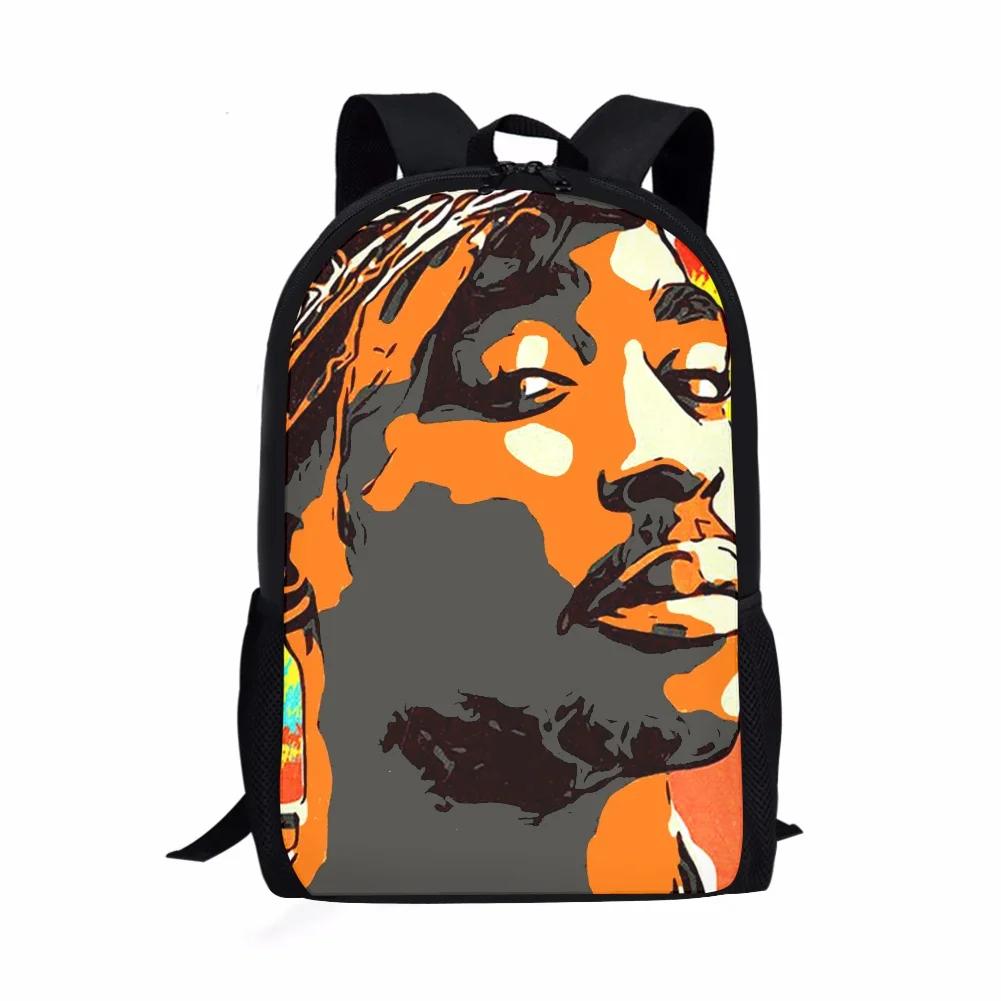Детская сумка-портфель Школьная сумка для ученика Rapper 2pac певец Tupac Рисунок Школьные сумки для детей Девочек Мальчиков Подростков Школьные рюкзаки