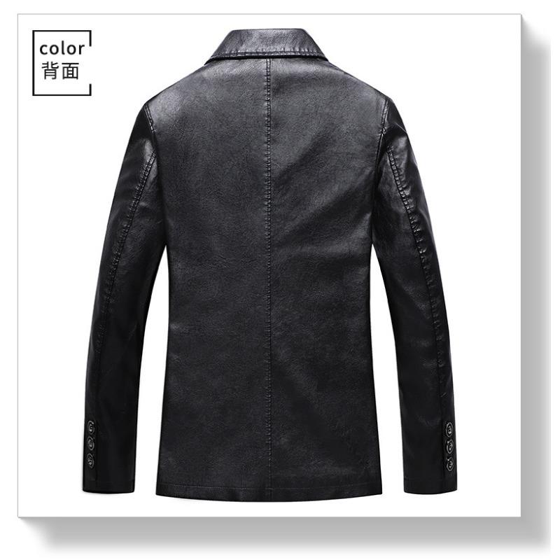 Men S Fleece Lined Pu Leather Jacket Lapel Winter Warm Fashion