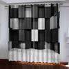 3D геометрические черно-белые блочные креативные шторы из 2 панелей подходят для гостиной, спальни, кухни, балкона, окна, декора