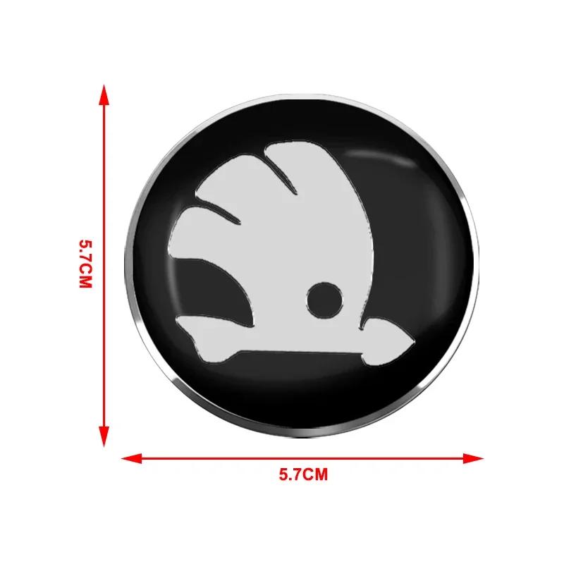 HIAQ2 4pcs 56mm 65mm Car Emblem Wheel Hub Caps Center Cover Sticker Decoration For Skoda Octavia Fabia Kamiq Kapoq Kodiaq Rapid SCALA