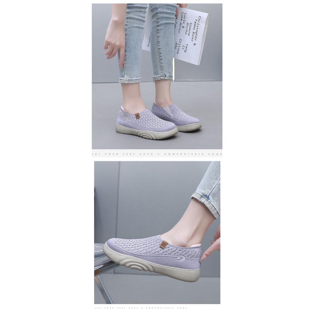 Тканевые туфли женские одинарные туфли Fly Woven дышащие удобные туфли с мягкой подошвой нескользящие прогулочные туфли