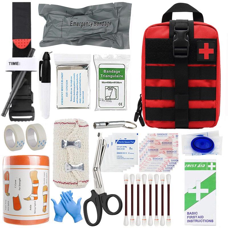 Tactical Outdoor Travel First Aid & Survival Kit