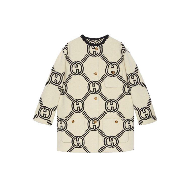 Gucci Женский вязаный кардиган бежевый с круглым вырезом умеренной плотности 678318-XKB5T-9192