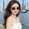 Retro Money Style Metal Oval Sunglasses Women 2026 New Sunscreen UV Protection Hong Kong