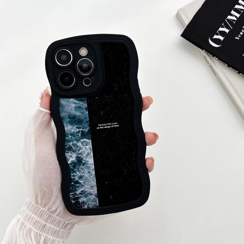 Wave Shape Phone Case For Realme C53 C55 Redmi Note 12 Note 11 Pro Vivo V23e Y35 Y02 Samsung S23 Ultra A53 A52 IPhone Tecno Spark Soft Silicone Cover