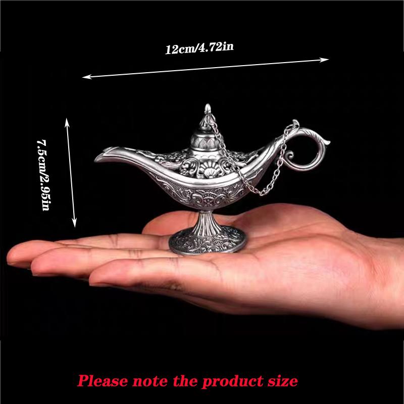 12см(4,7")Классические редкие лампы Hollow Legend Aladdin Magic Genie для благовоний, ретро-лампы Wishing Oil Lamp для домашнего декора, подарок