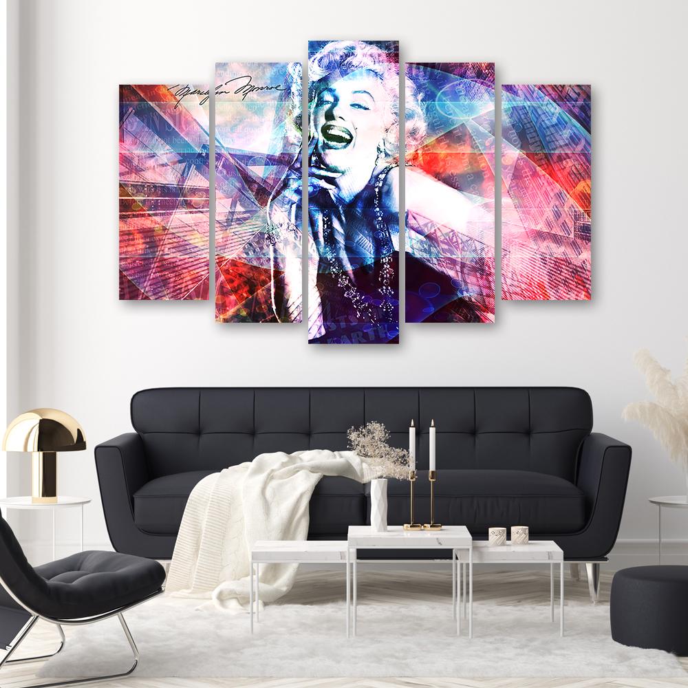 Five Piece Picture Canvas Print Marilyn Monroe