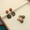 Natural Raw Ore, Natural Fossil, Conch Hemming Earrings, Penguin Shell Love, Solid Wood Stud Earrings, Advanced Sense