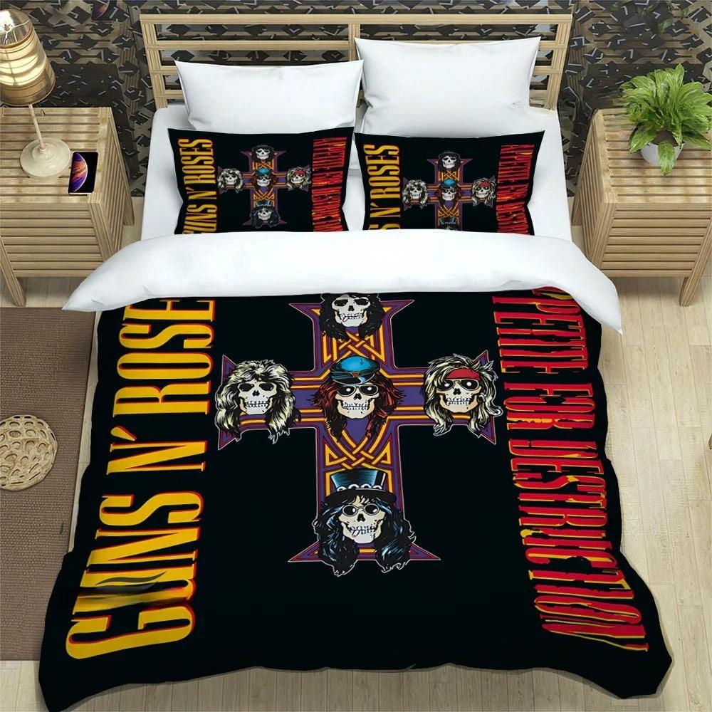 Rock Band Guns N' Roses Bedding Sets Exquisite Bed Supplies Set Duvet Cover Bed Comforter Set Bedding Set Luxury Birthday Gift
