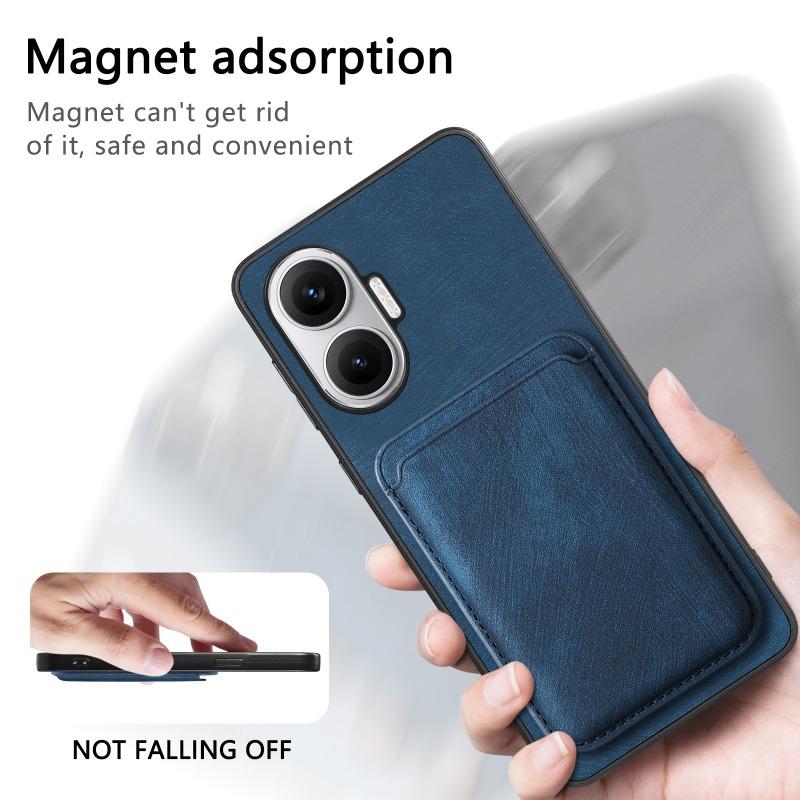 Магнитный кожаный чехол для POCO F7 5G Чехол для Xiaomi POCO F 7 POCOF7 Redmi Turbo 4 Pro Кошелек Magsafe Карман для карт Чехол