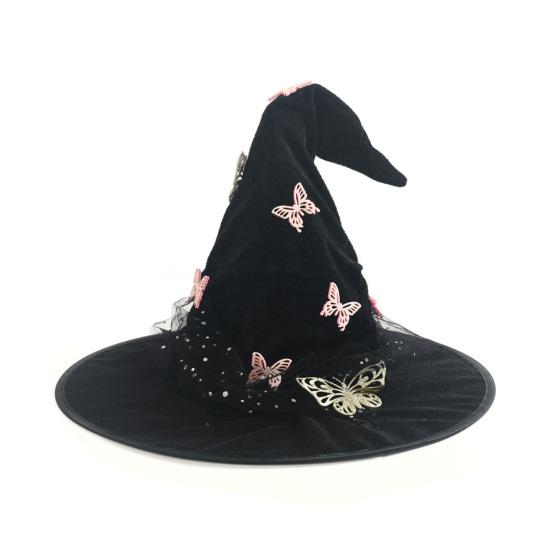 Шляпа ведьмы-бабочки регулируемого размера, легкая, удобная в носке, праздничный цилиндр, аксессуар для костюма на Хэллоуин