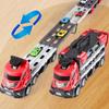 Ejector Container Truck Folding Track Engineering Car Alloy Car Children's Toy Pull-Back Car Toy Christmas Gifts