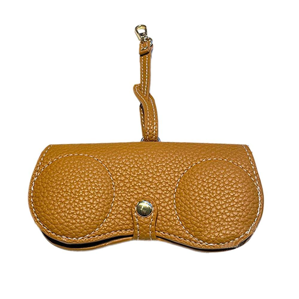 PU Leather Sunglasses Pouch with Keyring SunGlasses Holder Hanging Sunglasses  Eyewear Accessories