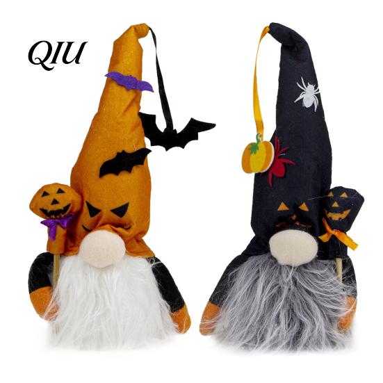Collectibles for Home Decor Halloween Light Up Gnome Decoration, Spooky Orange Black Swedish Tomte Elf Figurine, Festive Seasonal Accents Cute