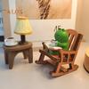 Miniature Statue Non-fading Decorate Resin Unique Lovely Desk Decoration Frog Rocking Chair Ornament Home Supplies