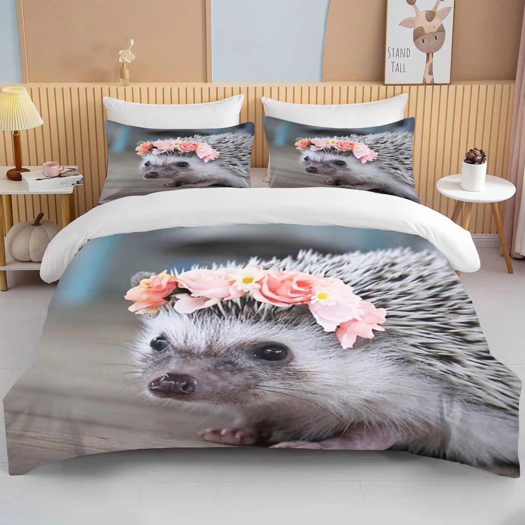 Комплект постельного белья с изображением милого ёжика, королевская милая одежда, одеяло/пододеяльники и наволочки для взрослых и детей, пододеяльник