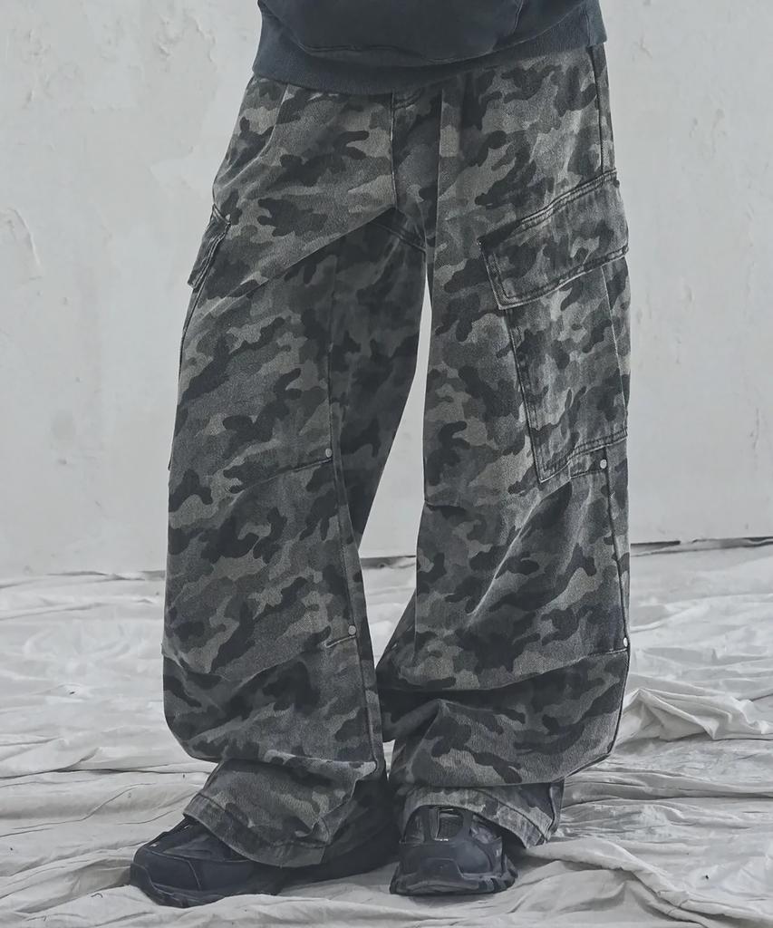 AVANDRESS Side Big Cargo Pants Cotton Black (B Type)