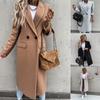 Autumn And Winter Long Suit Collar Wool Coat Women's Coat