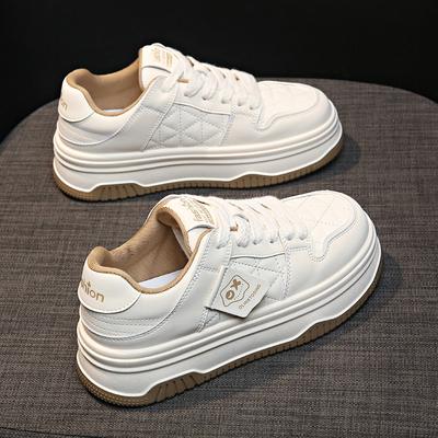 Кожаные белые туфли женские туфли с флисовой подкладкой новые весенние туфли на толстой подошве повседневные кроссовки D'Lites женские