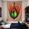 Hanging Tapestry for Wall Decor Acoustic Guitar Heart Love Art