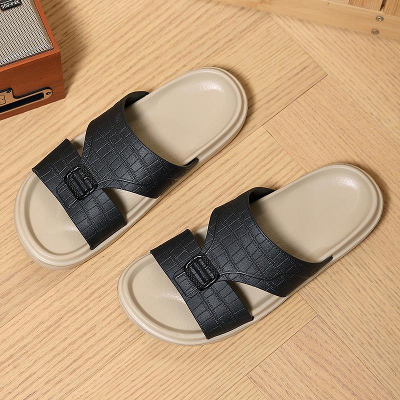 Мужские тапочки 2025 Новые домашние тапочки Летние сандалии с открытым носком для мужчин Уличные нескользящие пляжные тапочки Дизайнерские шлепанцы