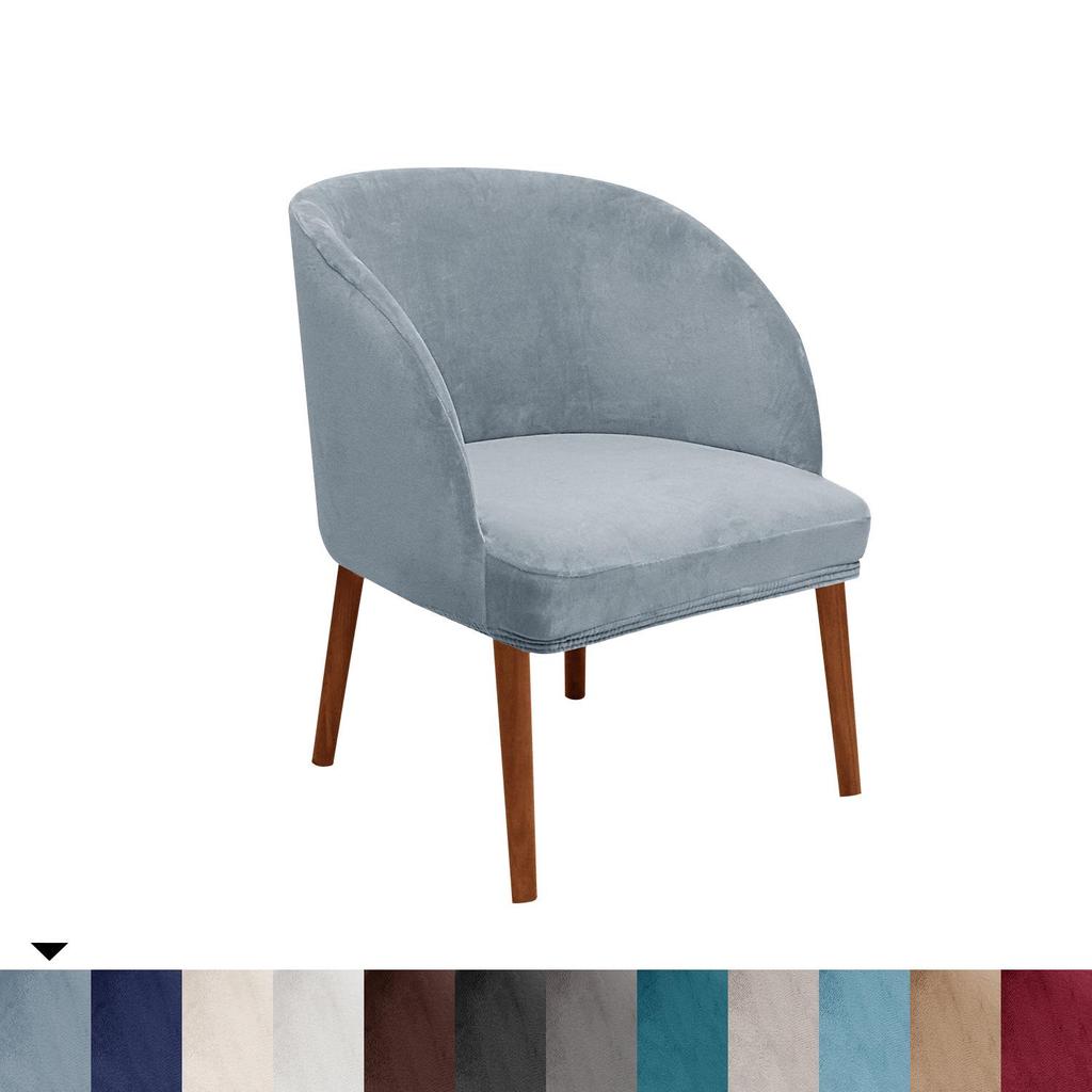 Velvet Semi-Circular Dining Chair Cover with Elastic Arc Design
