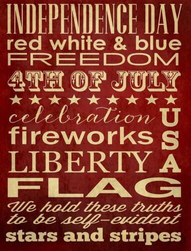 TIN SIGN Independence Day Holiday Art Deco Garage Wall DecorAluminum