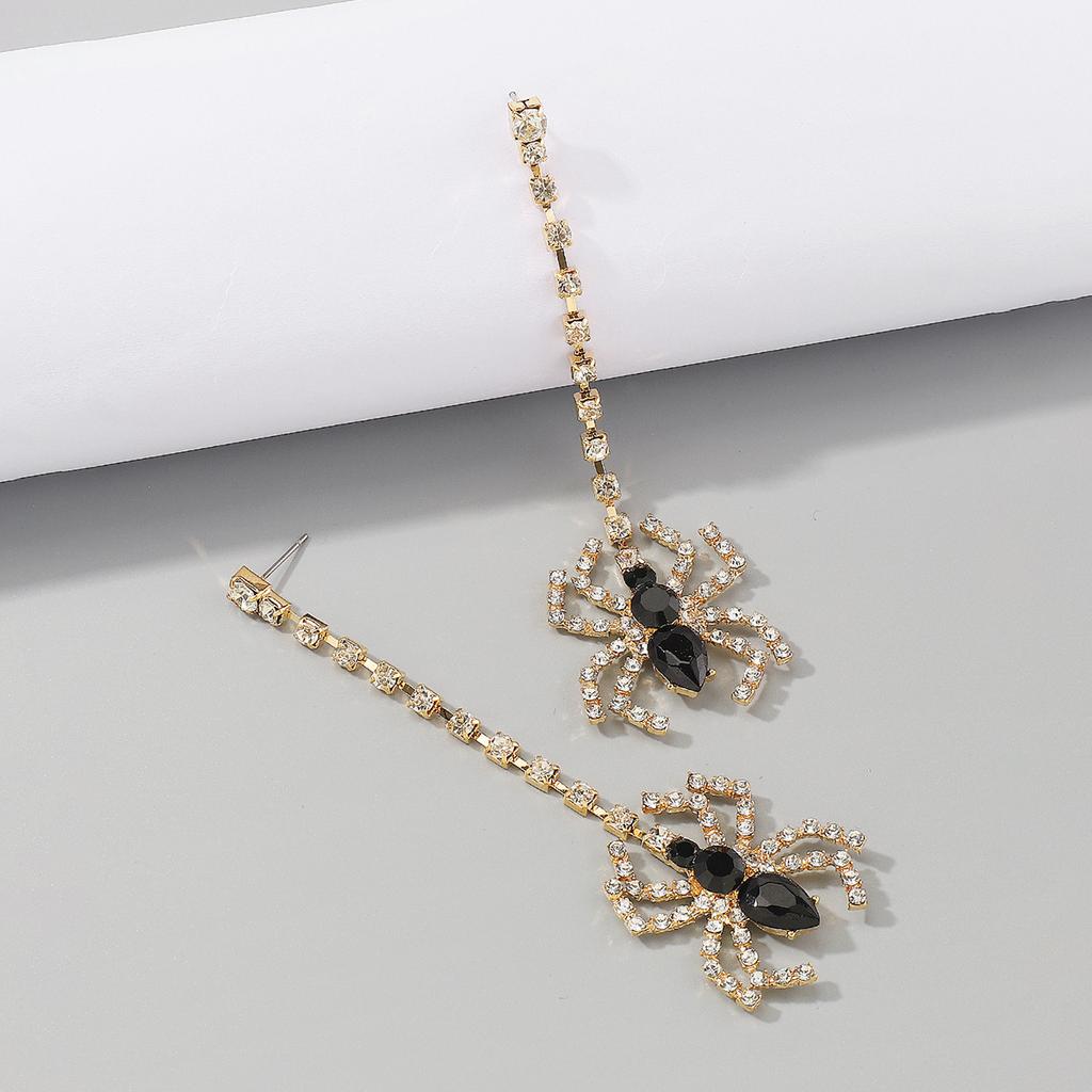 Сверкающие серьги-пауки для вечеринки, женские украшения с насекомыми, уникальные и крутые