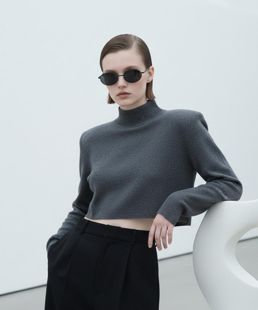 Солнцезащитные очки Tuditeo Bib Geek Chic Овальные Тонированные Нейлоновые Линзы Защита от УФ-излучения C1 Черные