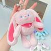 Easter Pull-Up Bunny Toy 11.4" Rabbit Plush Keychain Funny Pull-Out Rabbit Pendant Interactive Colorful Stuffed Animal Toy for Birthdays