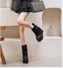 Women's 14cm Platform Martin Boots 2025: Trendy Mid-Calf Buckle Boots for Autumn/Winter
