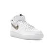 Nike Air Force 1 07 Mid Snakeskin Swoosh Women Sneakers White Black Sanddrift DD9625-101