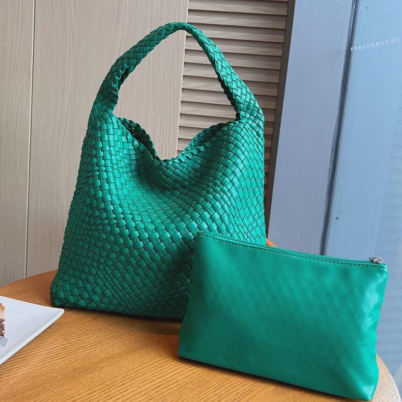 Легкая плетеная сумка-ведро в европейском и американском стиле - большая вместительная сумка и сумка через плечо для женщин