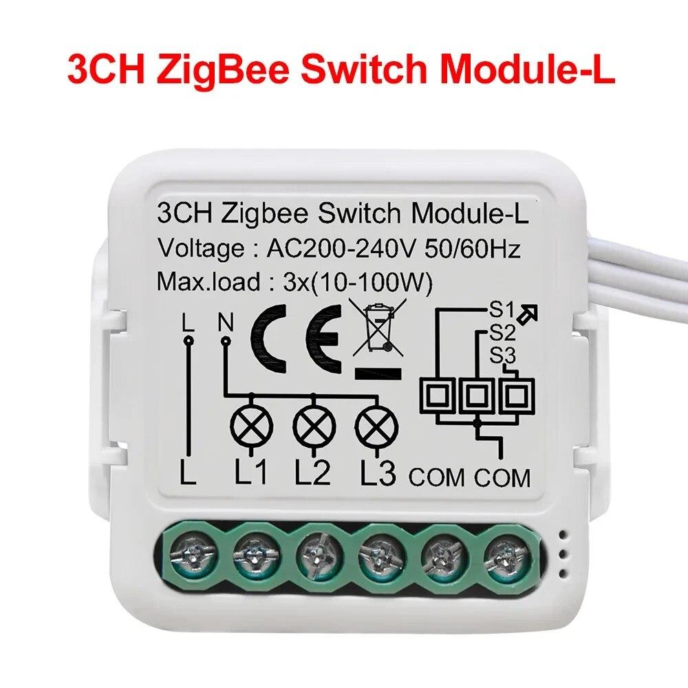 Tuya Умный ZigBee Модуль Выключателя Без Нейтрали Умный Дом DIY Автоматический Выключатель Работает с Alexa Google Home