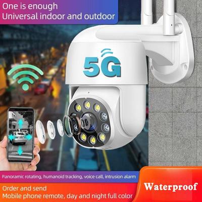 Беспроводная Wi-Fi камера 5G, 10 светодиодов, инфракрасная веб-камера ночного видения, водонепроницаемая купольная видеокамера наблюдения, поддерживает голосовую связь в реальном времени