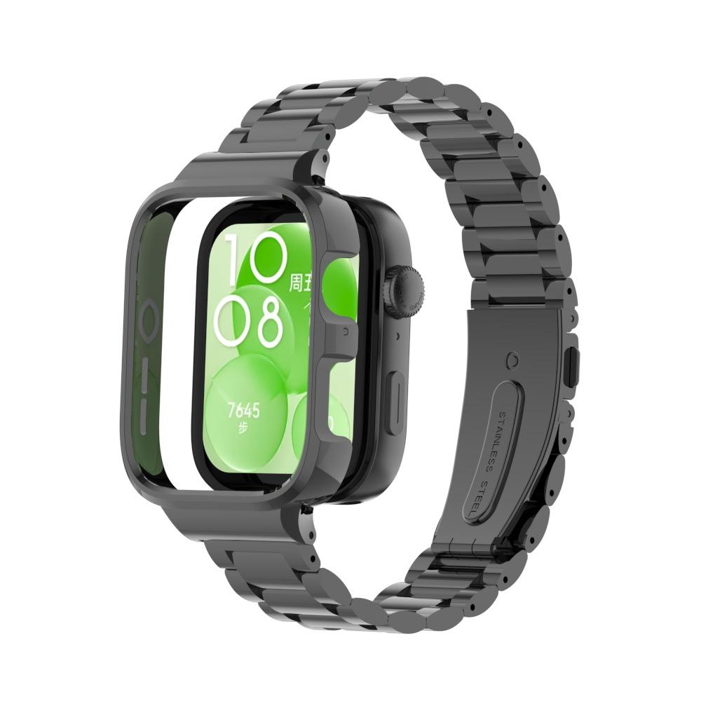 Защитный чехол из нержавеющей стали для смарт-часов Huawei Watch Fit 3, металлический браслет для huawei watch fit3 Band+Protect Cover