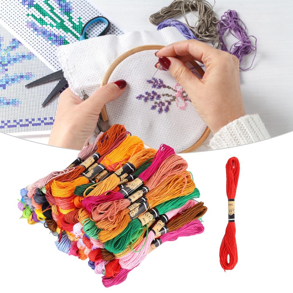 100pcs Polyester Cotton Cross Stitch Floss Rainbow Color Bracelet Yarn Embroidery Thread  Embroidery