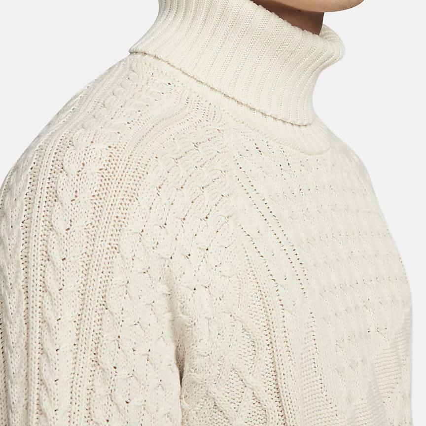 Nike Textured Knit Turtleneck Sweater Men Tops Light-Bone FB7771-072