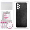 apgo Protective Skin Sticker for the Back Compatible with Samsung Galaxy A32 5G, Wrap Film, Foil, Vinyl - Pattern Black Leather