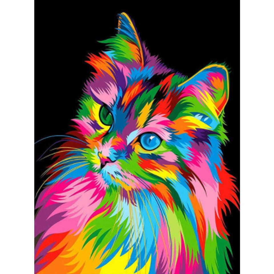 DIY 5D Diamond Painting Animal Lion Cat Monkey Cross Stitch Kit Diamond Embroidery Mosaic Art Picture Rhinestone Decoration Gift